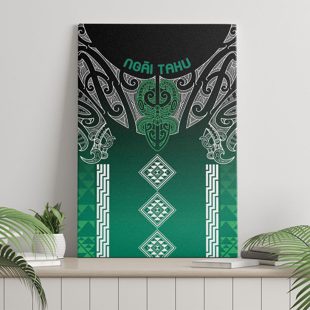 Aotearoa Maori Iwi Heritage Canvas Wall Art Ngai Tahu Pounamu Green