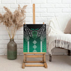 Aotearoa Maori Iwi Heritage Canvas Wall Art Ngai Tahu Pounamu Green