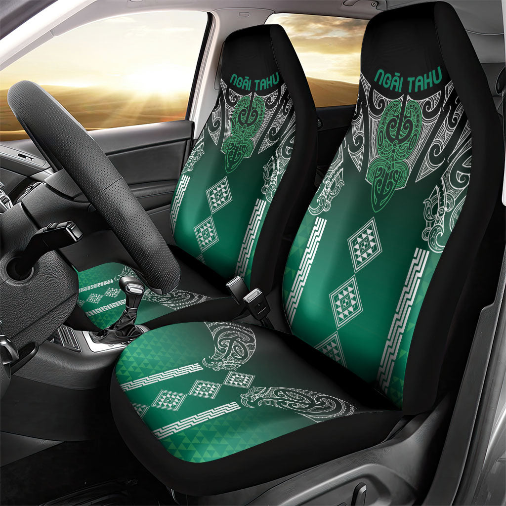 Aotearoa Maori Iwi Heritage Car Seat Cover Ngai Tahu Pounamu Green