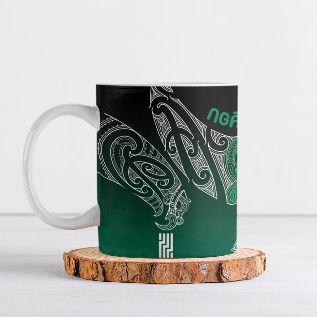 Aotearoa Maori Iwi Heritage Ceramic Mug Ngai Tahu Pounamu Green
