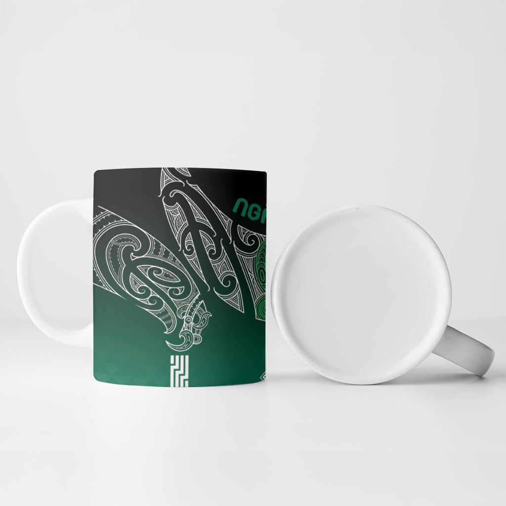 Aotearoa Maori Iwi Heritage Ceramic Mug Ngai Tahu Pounamu Green