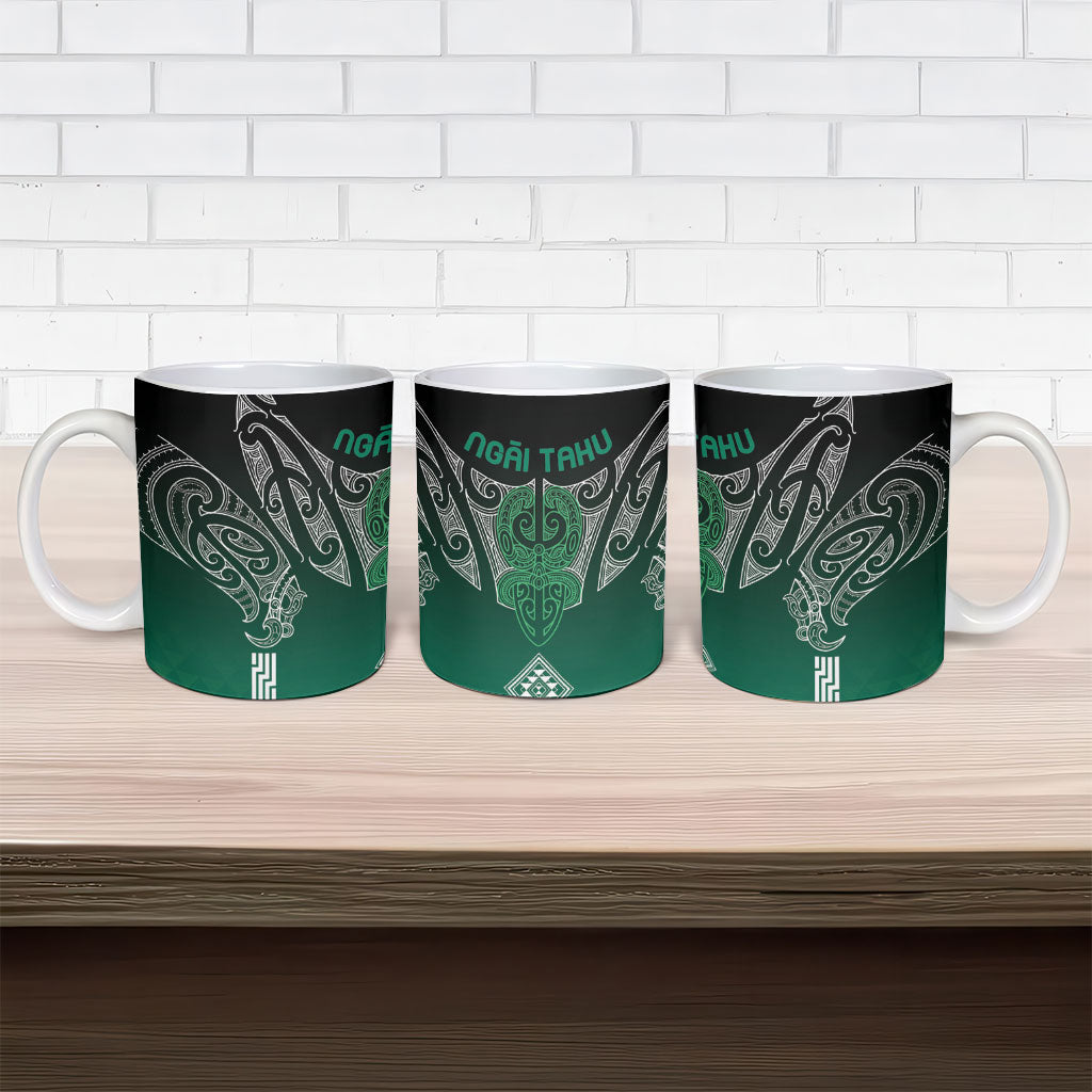 Aotearoa Maori Iwi Heritage Ceramic Mug Ngai Tahu Pounamu Green