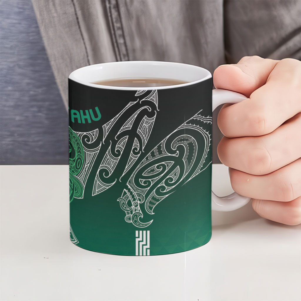 Aotearoa Maori Iwi Heritage Ceramic Mug Ngai Tahu Pounamu Green