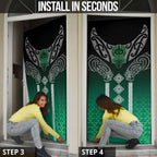 Aotearoa Maori Iwi Heritage Door Cover Ngai Tahu Pounamu Green