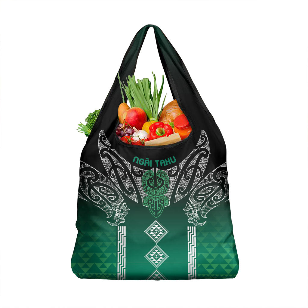Aotearoa Maori Iwi Heritage Grocery Bag Ngai Tahu Pounamu Green