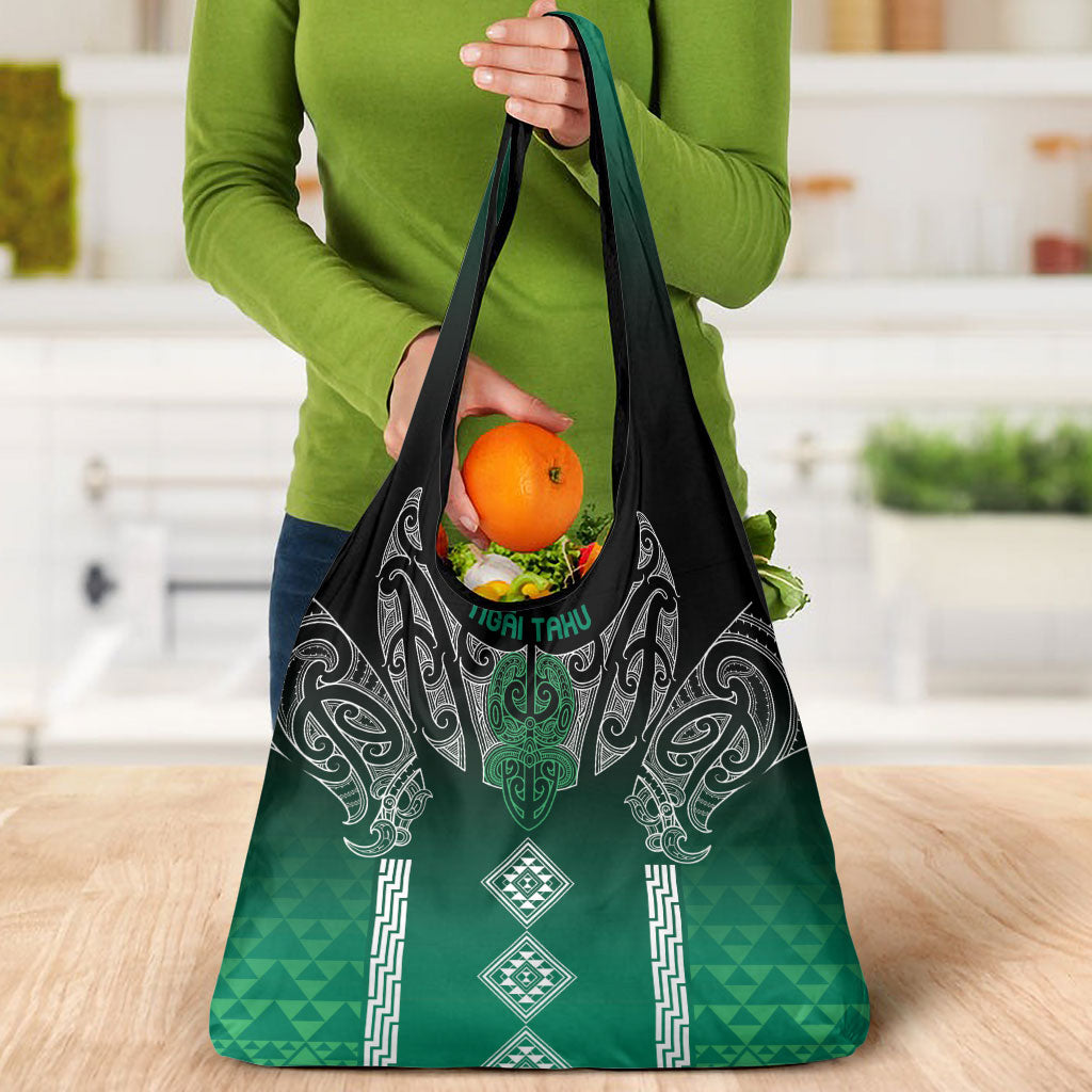 Aotearoa Maori Iwi Heritage Grocery Bag Ngai Tahu Pounamu Green