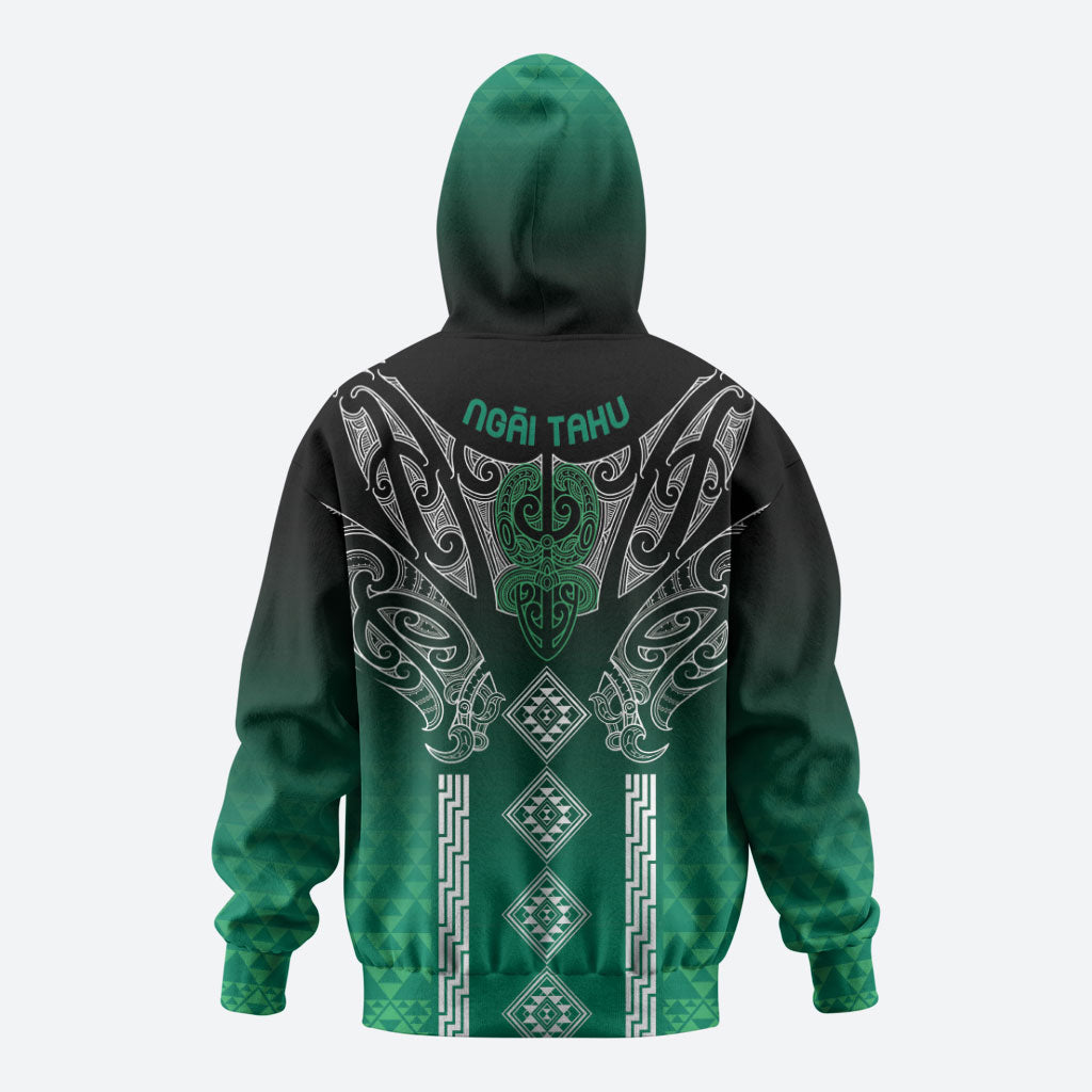 Aotearoa Maori Iwi Heritage Hoodie Ngai Tahu Pounamu Green