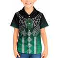 Aotearoa Maori Iwi Heritage Kid Hawaiian Shirt Ngai Tahu Pounamu Green