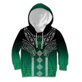 Aotearoa Maori Iwi Heritage Kid Hoodie Ngai Tahu Pounamu Green