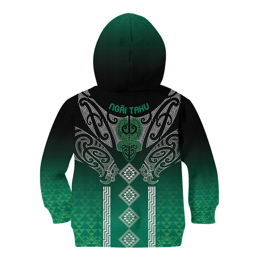 Aotearoa Maori Iwi Heritage Kid Hoodie Ngai Tahu Pounamu Green