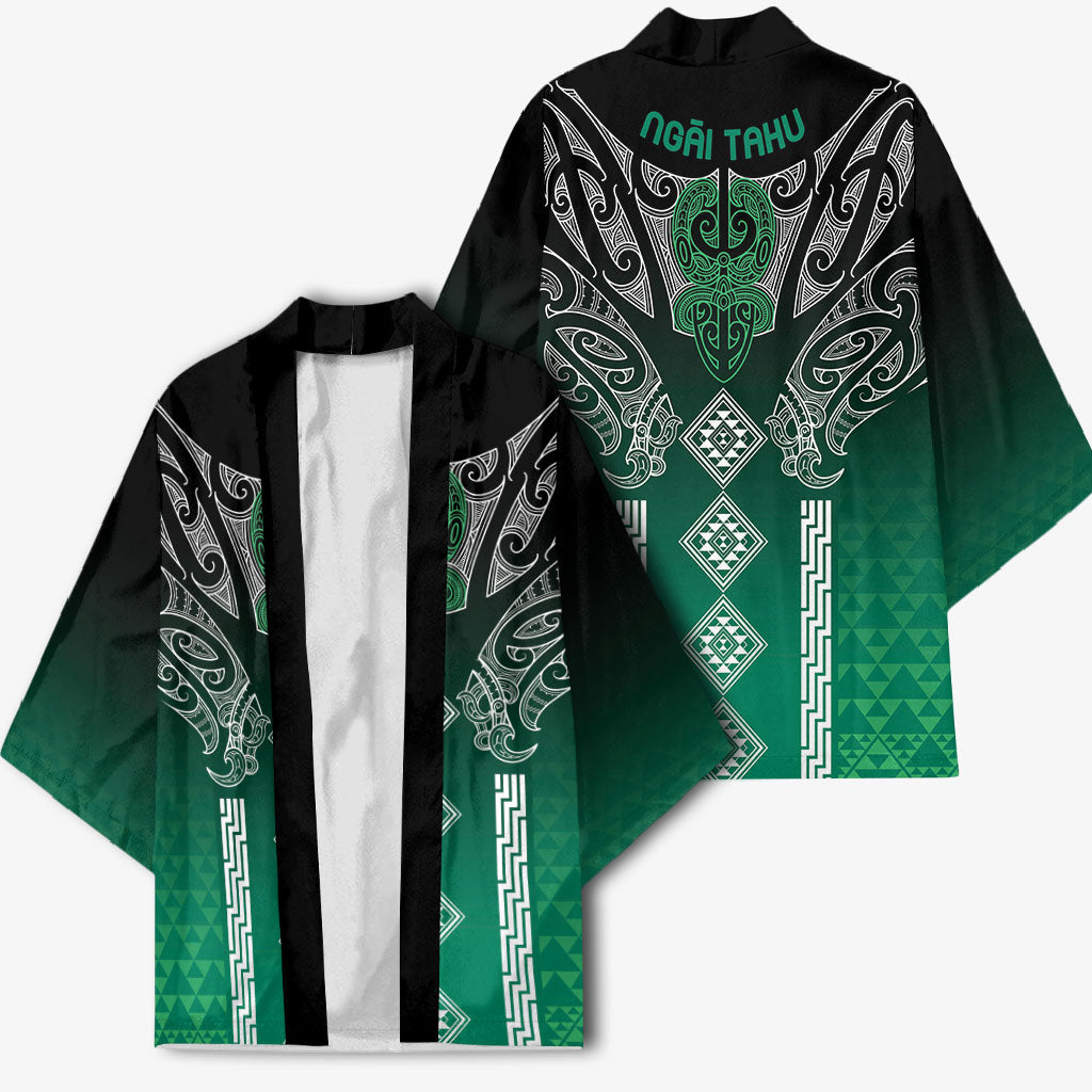 Aotearoa Maori Iwi Heritage Kimono Ngai Tahu Pounamu Green