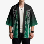 Aotearoa Maori Iwi Heritage Kimono Ngai Tahu Pounamu Green