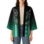 Aotearoa Maori Iwi Heritage Kimono Ngai Tahu Pounamu Green