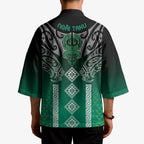 Aotearoa Maori Iwi Heritage Kimono Ngai Tahu Pounamu Green