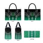 Aotearoa Maori Iwi Heritage Leather Bag Ngai Tahu Pounamu Green