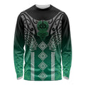 Aotearoa Maori Iwi Heritage Long Sleeve Shirt Ngai Tahu Pounamu Green