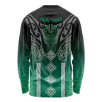 Aotearoa Maori Iwi Heritage Long Sleeve Shirt Ngai Tahu Pounamu Green
