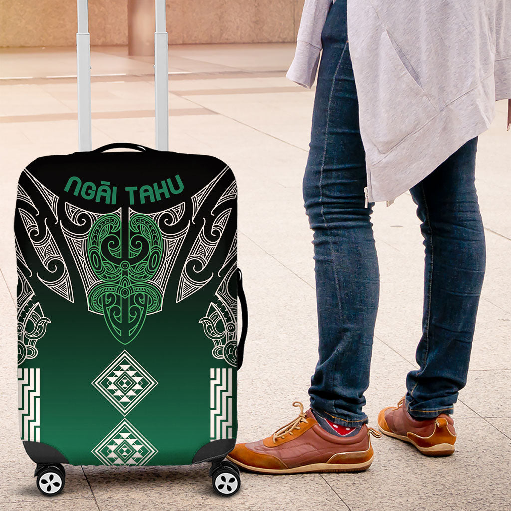 Aotearoa Maori Iwi Heritage Luggage Cover Ngai Tahu Pounamu Green