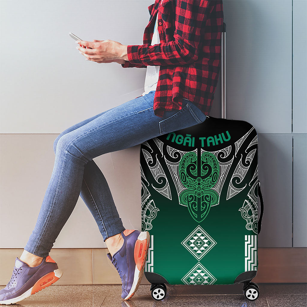 Aotearoa Maori Iwi Heritage Luggage Cover Ngai Tahu Pounamu Green