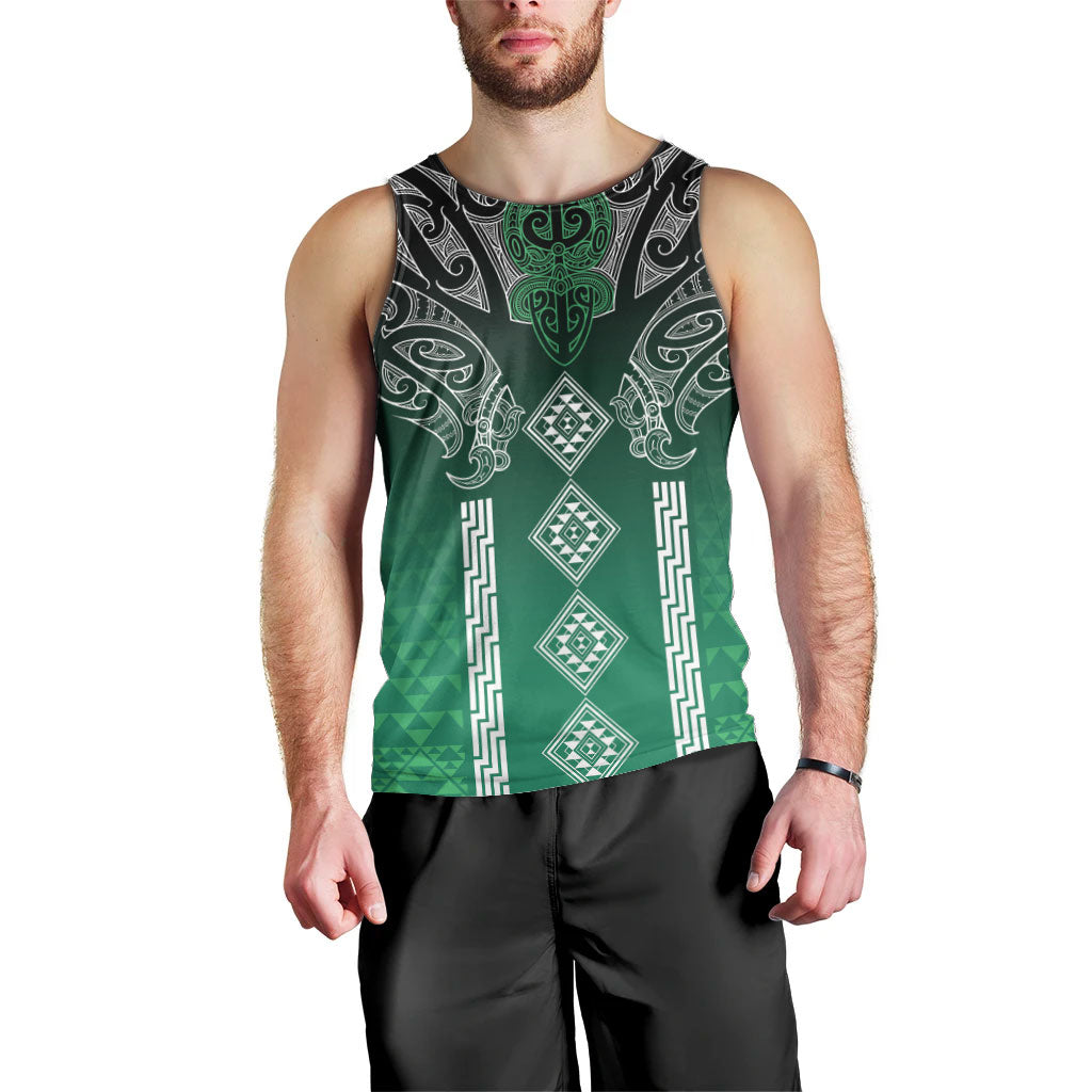 Aotearoa Maori Iwi Heritage Men Tank Top Ngai Tahu Pounamu Green