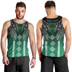 Aotearoa Maori Iwi Heritage Men Tank Top Ngai Tahu Pounamu Green