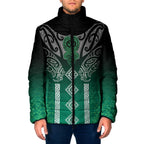 Aotearoa Maori Iwi Heritage Padded Jacket Ngai Tahu Pounamu Green