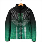 Aotearoa Maori Iwi Heritage Padded Jacket Ngai Tahu Pounamu Green