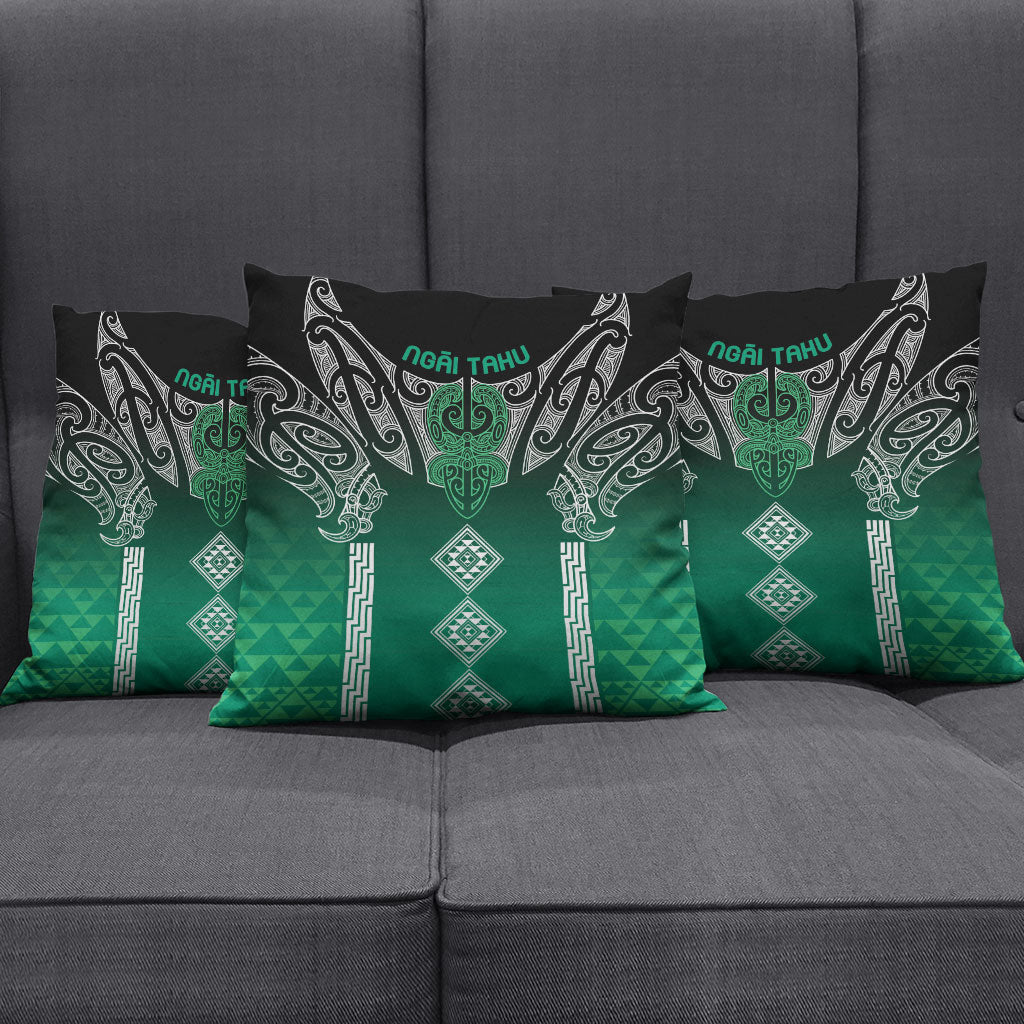 Aotearoa Maori Iwi Heritage Pillow Cover Ngai Tahu Pounamu Green