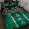Aotearoa Maori Iwi Heritage Quilt Bed Set Ngai Tahu Pounamu Green