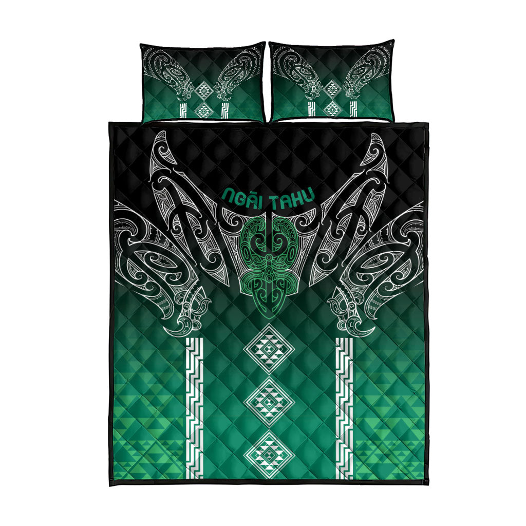 Aotearoa Maori Iwi Heritage Quilt Bed Set Ngai Tahu Pounamu Green