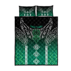 Aotearoa Maori Iwi Heritage Quilt Bed Set Ngai Tahu Pounamu Green