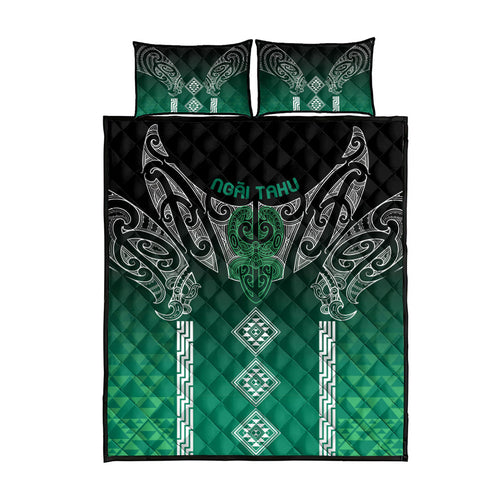 Aotearoa Maori Iwi Heritage Quilt Bed Set Ngai Tahu Pounamu Green