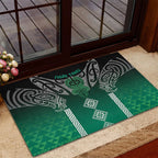 Aotearoa Maori Iwi Heritage Rubber Doormat Ngai Tahu Pounamu Green
