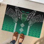 Aotearoa Maori Iwi Heritage Rubber Doormat Ngai Tahu Pounamu Green