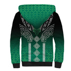Aotearoa Maori Iwi Heritage Sherpa Hoodie Ngai Tahu Pounamu Green