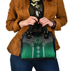Aotearoa Maori Iwi Heritage Shoulder Handbag Ngai Tahu Pounamu Green