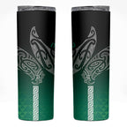 Aotearoa Maori Iwi Heritage Skinny Tumbler Ngai Tahu Pounamu Green