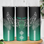 Aotearoa Maori Iwi Heritage Skinny Tumbler Ngai Tahu Pounamu Green