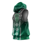 Aotearoa Maori Iwi Heritage Sleeveless Hoodie Ngai Tahu Pounamu Green