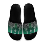 Aotearoa Maori Iwi Heritage Slide Sandals Ngai Tahu Pounamu Green