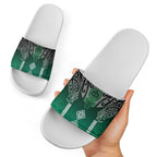 Aotearoa Maori Iwi Heritage Slide Sandals Ngai Tahu Pounamu Green