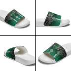 Aotearoa Maori Iwi Heritage Slide Sandals Ngai Tahu Pounamu Green