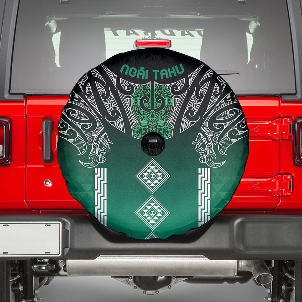 Aotearoa Maori Iwi Heritage Spare Tire Cover Ngai Tahu Pounamu Green
