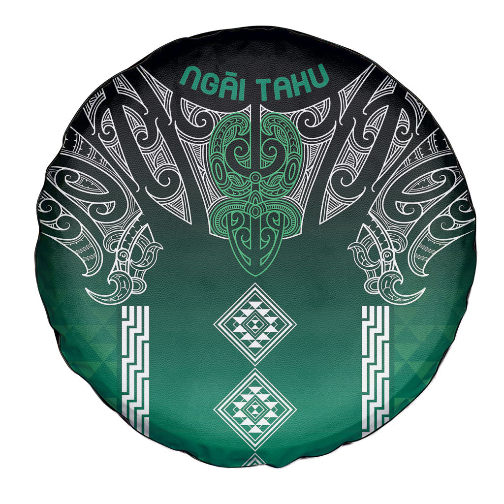 Aotearoa Maori Iwi Heritage Spare Tire Cover Ngai Tahu Pounamu Green