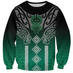 Aotearoa Maori Iwi Heritage Sweatshirt Ngai Tahu Pounamu Green