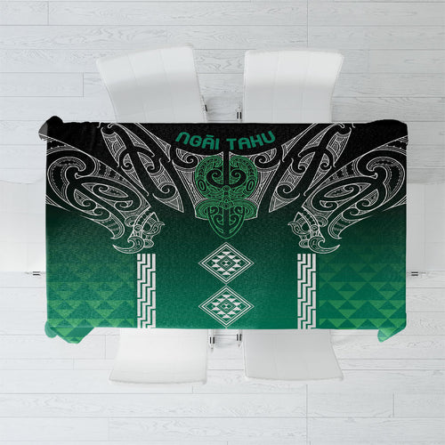 Aotearoa Maori Iwi Heritage Tablecloth Ngai Tahu Pounamu Green