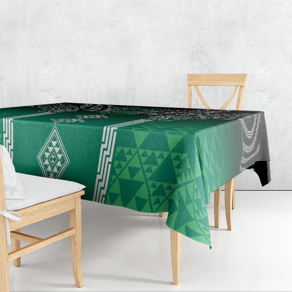 Aotearoa Maori Iwi Heritage Tablecloth Ngai Tahu Pounamu Green
