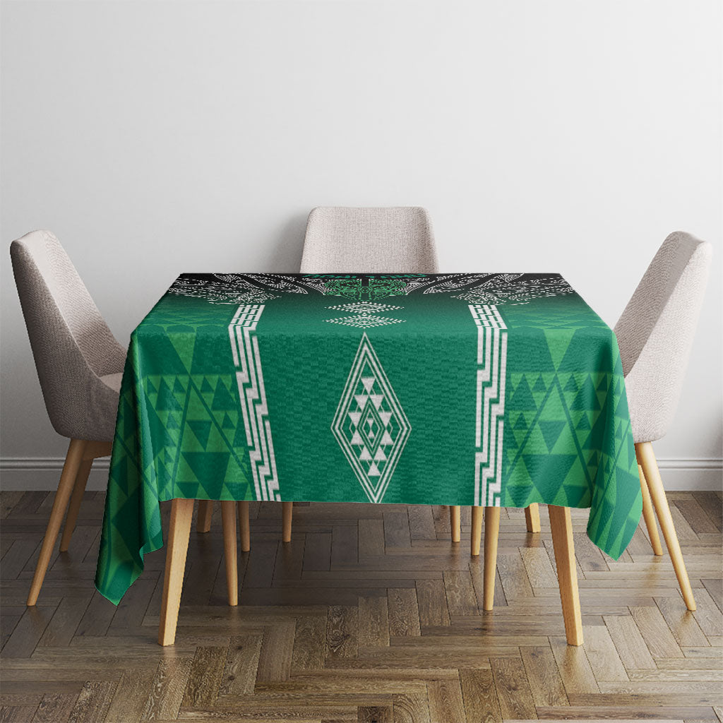 Aotearoa Maori Iwi Heritage Tablecloth Ngai Tahu Pounamu Green