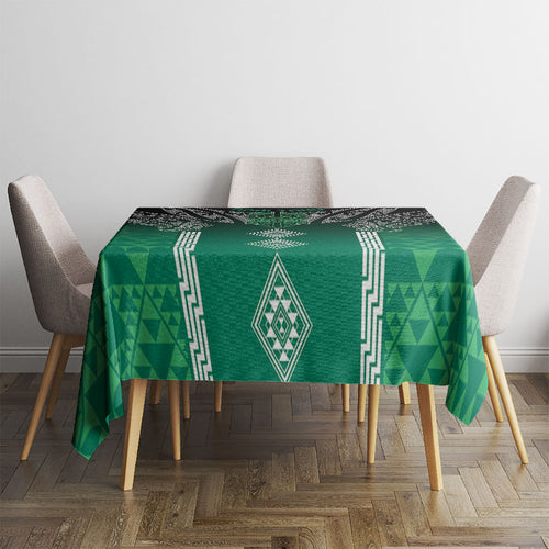 Aotearoa Maori Iwi Heritage Tablecloth Ngai Tahu Pounamu Green