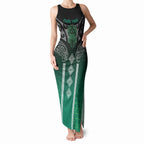 Aotearoa Maori Iwi Heritage Tank Maxi Dress Ngai Tahu Pounamu Green